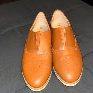 Women’s Tan Leather Slip-Ons